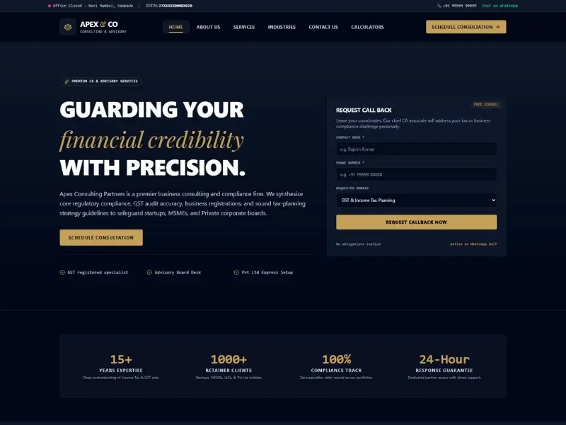 Apex Consulting Partners - Business Websites Custom Website by RRP Ventures